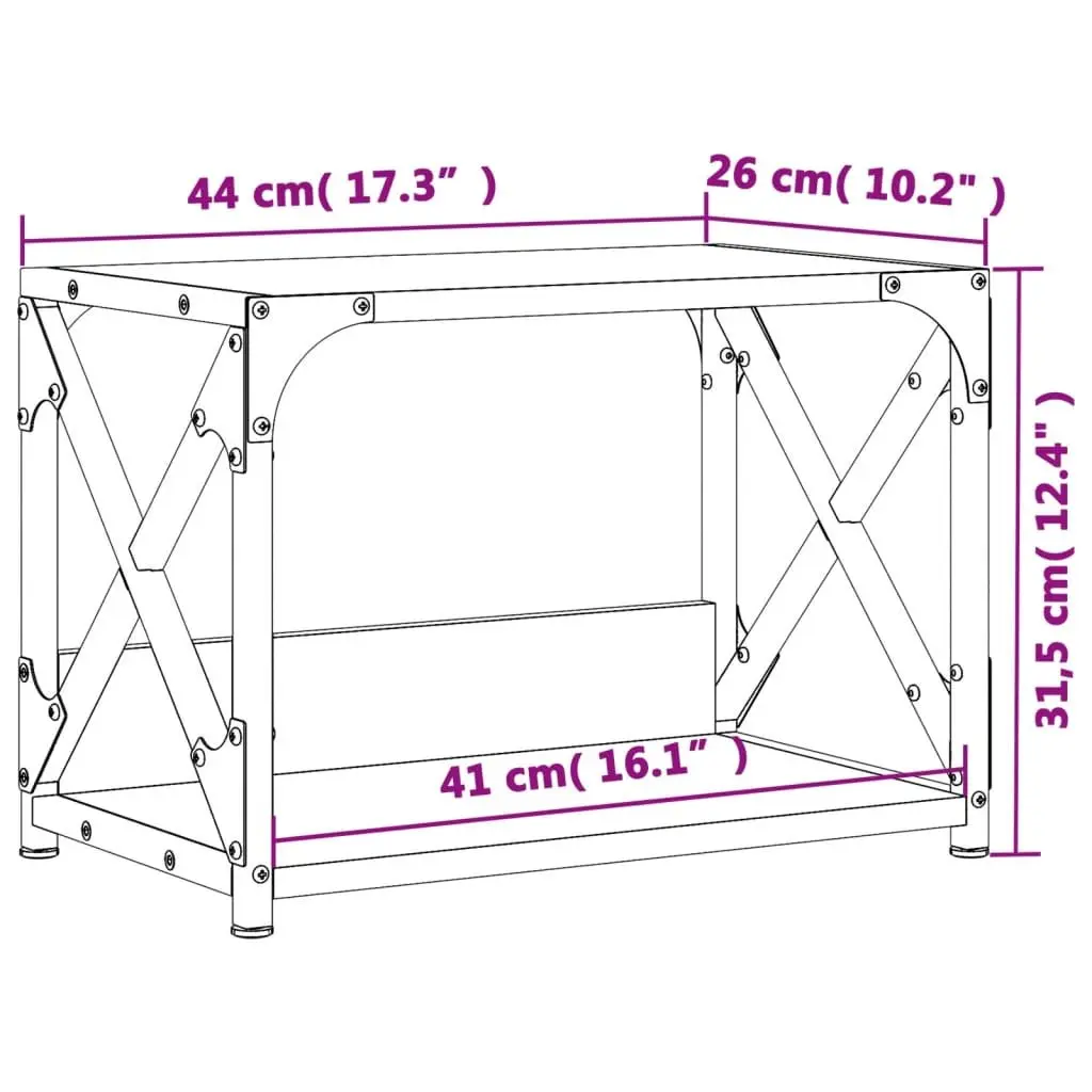 Printer Stand 2-Tier Organiser Storage Shelf 44 x 26 x 31.5 cm Brown