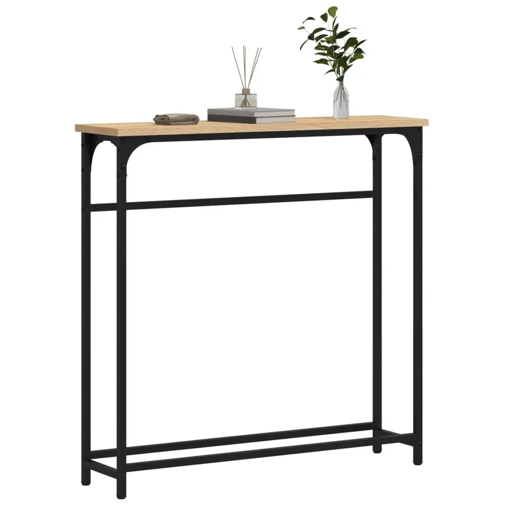 Console Table Entryway Accent Engineered Wood Brown 75x19.5x75cm