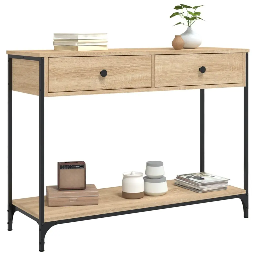 Console Table Entryway Storage 100 x 34.5 x 75 cm Brown Sonoma Oak