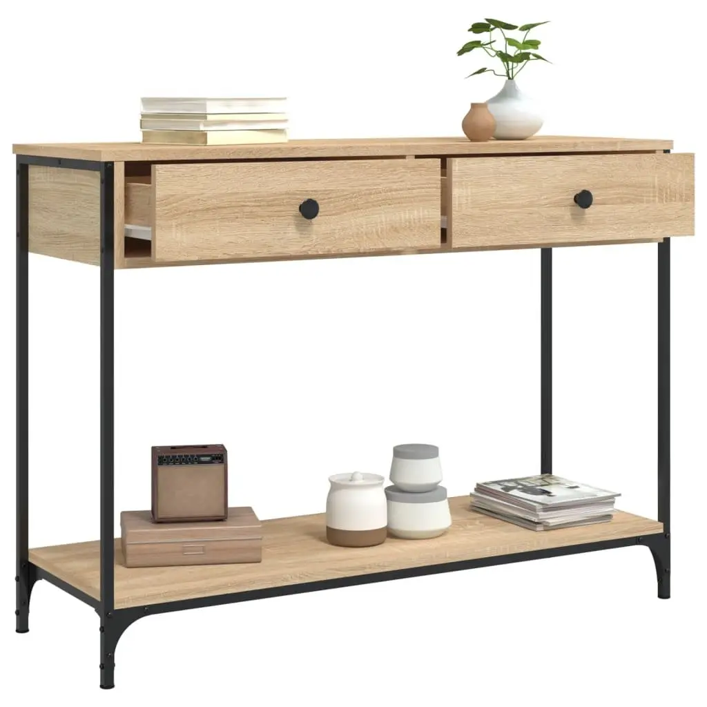 Console Table Entryway Storage 100 x 34.5 x 75 cm Brown Sonoma Oak