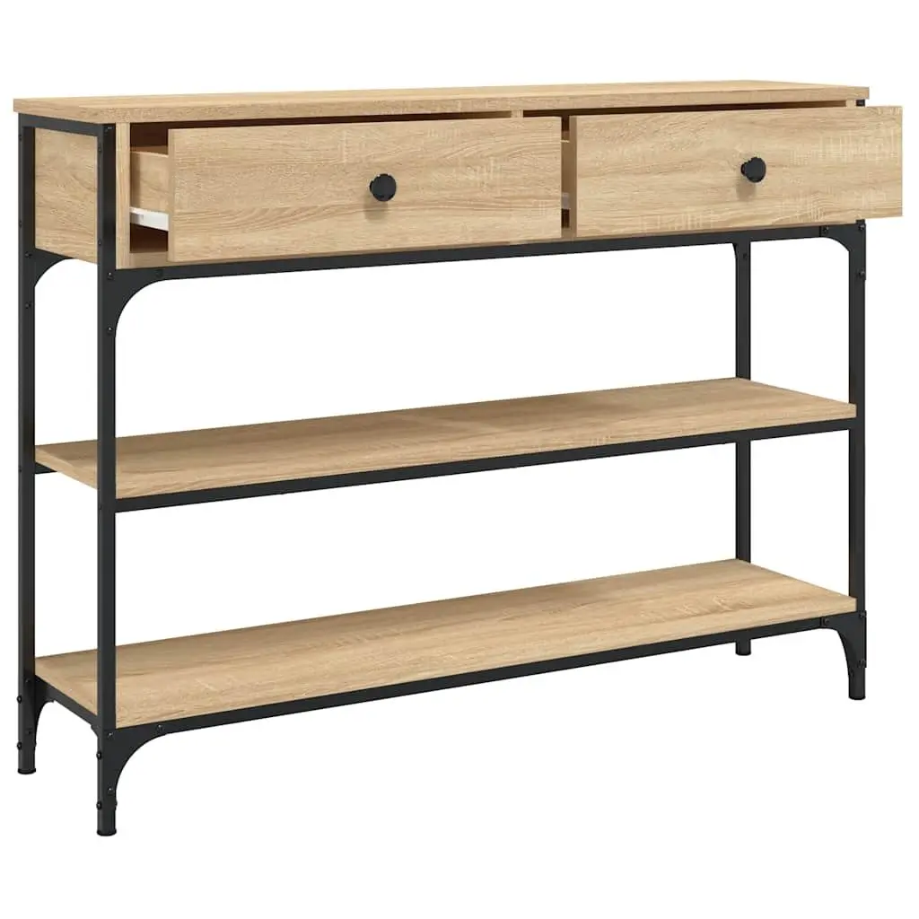 Console Table Entryway Storage 100cm Brown Sonoma Oak Engineered Wood