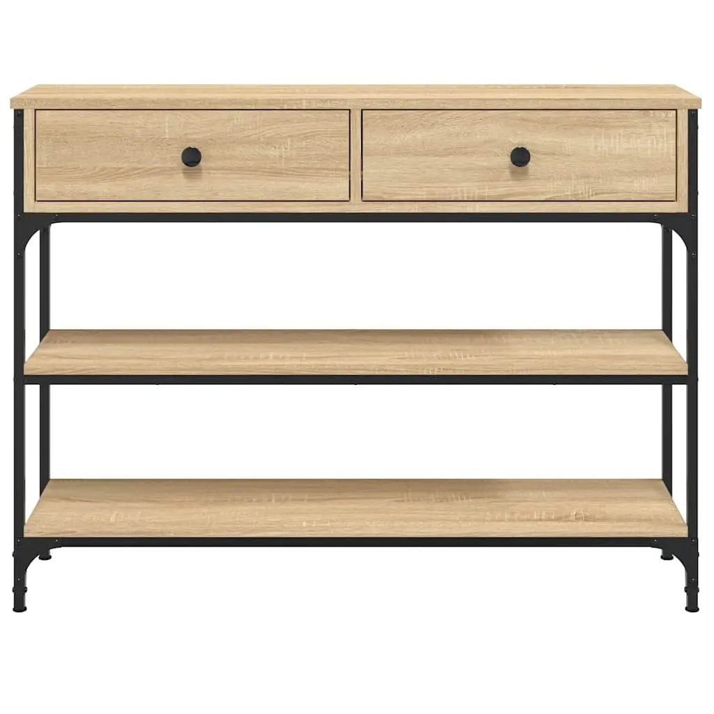Console Table Entryway Storage 100cm Brown Sonoma Oak Engineered Wood