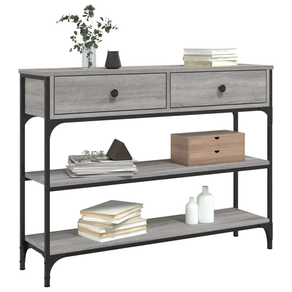 Console Table Entryway Storage 100 x 25 x 75 cm Grey
