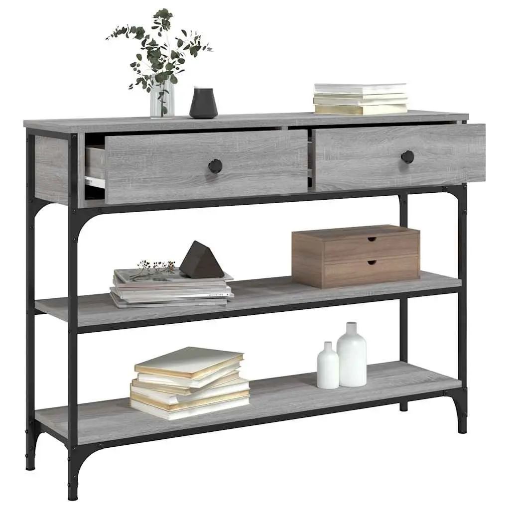 Console Table Entryway Storage 100 x 25 x 75 cm Grey