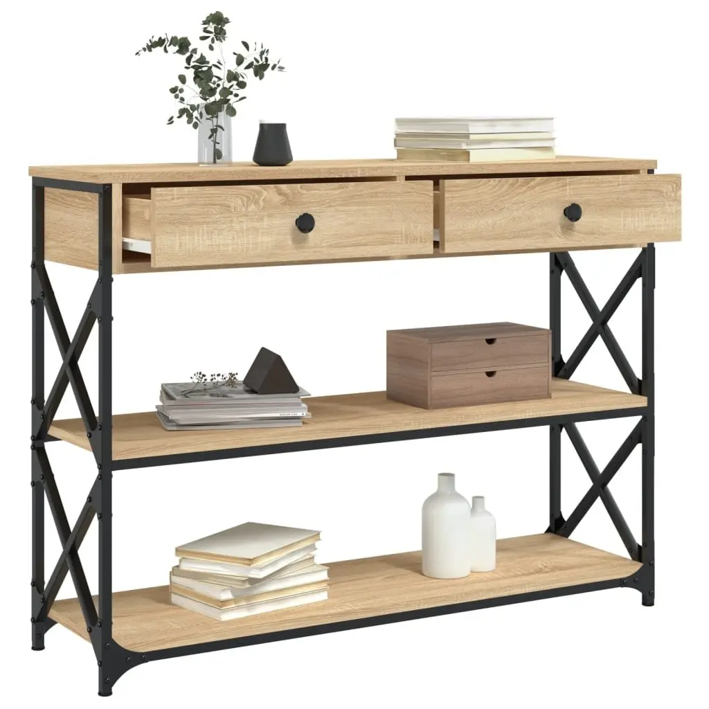 Console Table Sonoma Oak 100x28x75 cm Hallway Entryway Storage Accent Table