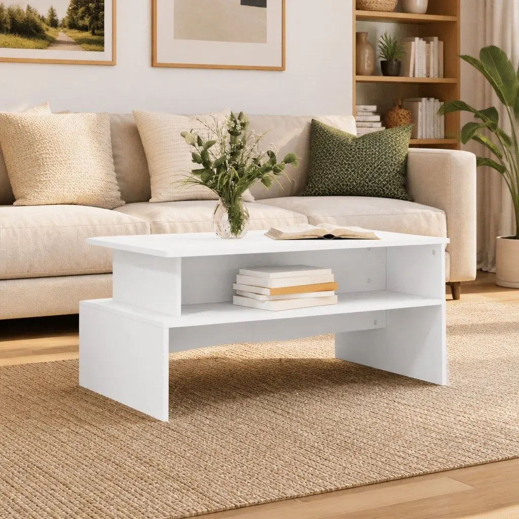 White Coffee Table with Ample Storage