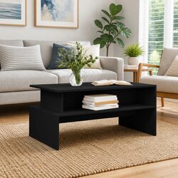 Reliable Black Coffee Table with Ample Storage Space