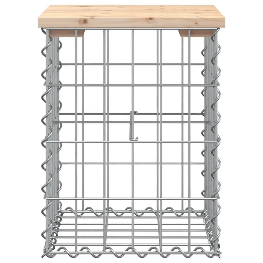 Garden Bench Outdoor Seating Solid Wood Pine Gabion Design Compact Patio