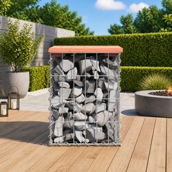 Durable Garden Bench with Gabion Design