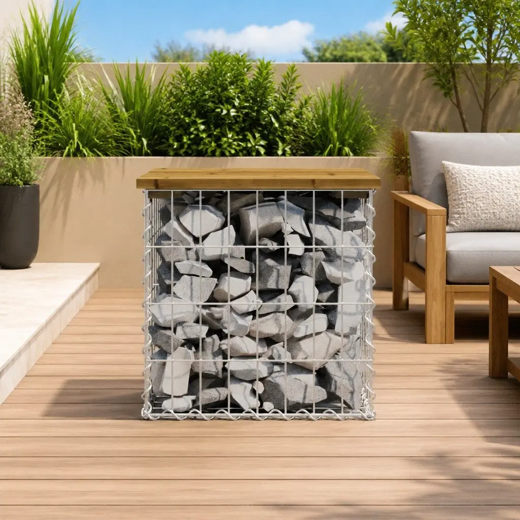Garden Bench with Pinewood Seat and Steel Base
