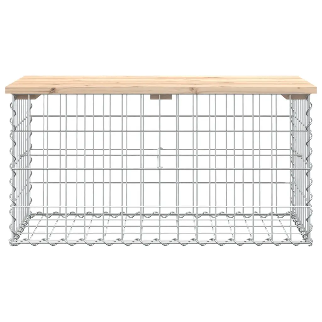 Garden Bench Gabion Design Outdoor Seating Solid Wood Pine Backyard Patio