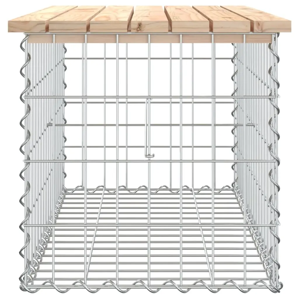 Garden Bench Gabion Design Outdoor Seating Solid Wood Pine Backyard Patio
