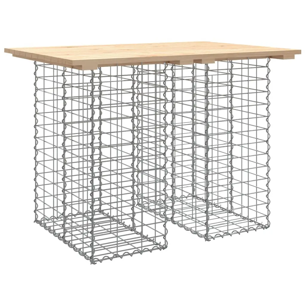 Garden Table Gabion Design Solid Wood Pine Outdoor Patio Furniture Brown