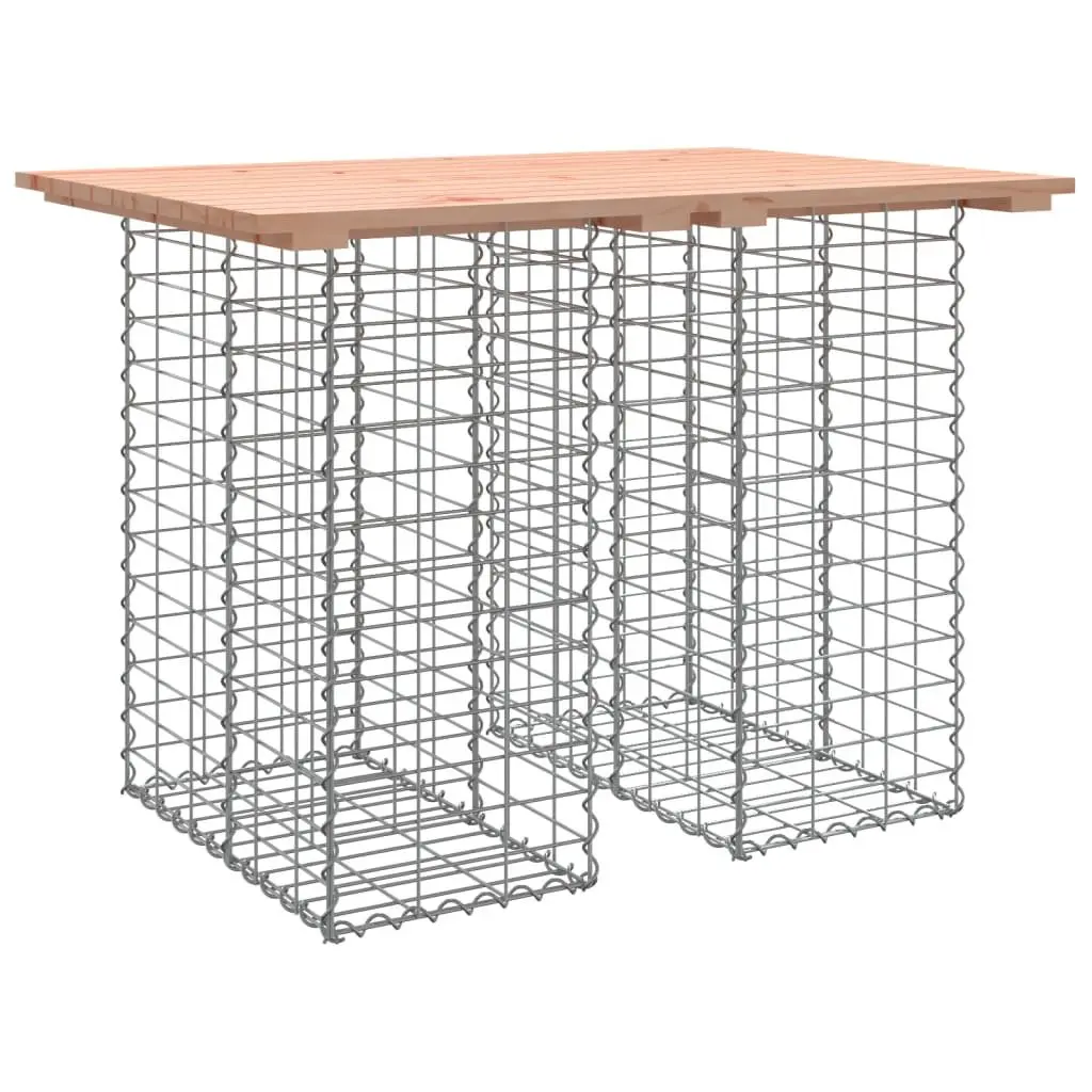 Garden Table with Solid Wood Top for Outdoors