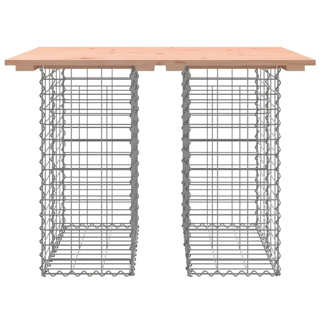Garden Table with Solid Wood Top for Outdoors