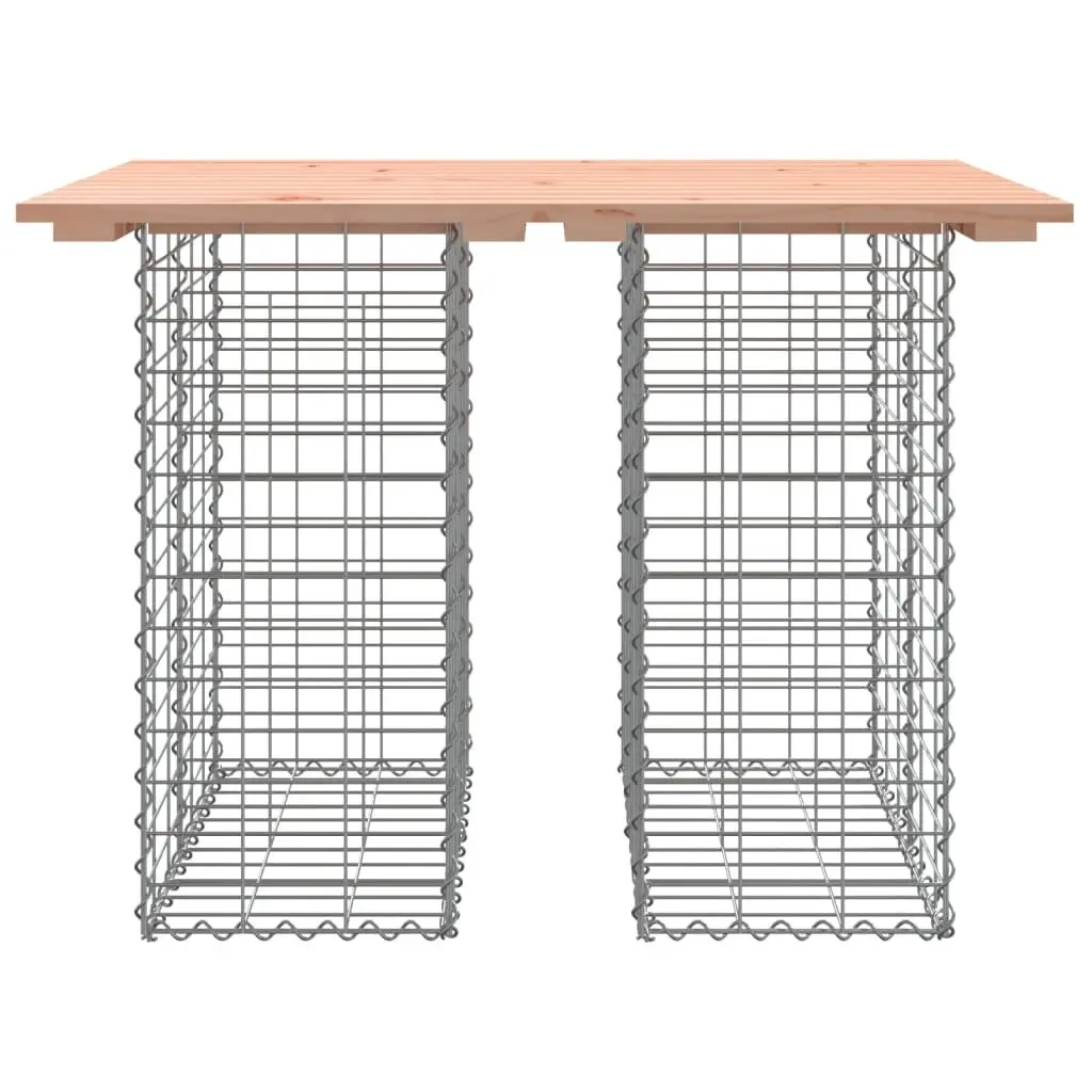 Garden Table with Solid Wood Top for Outdoors