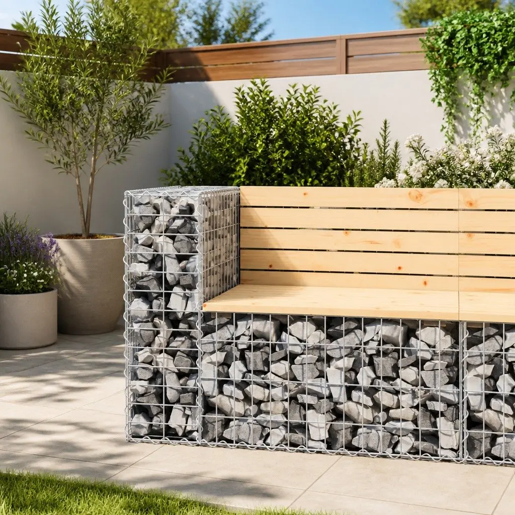 Garden Bench Outdoor Seating Solid Pinewood Natural Brown 92 x 71 x 65.5 cm