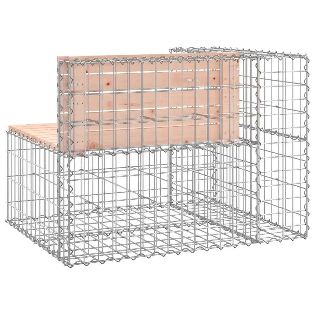 Outdoor Garden Bench with Gabion Base
