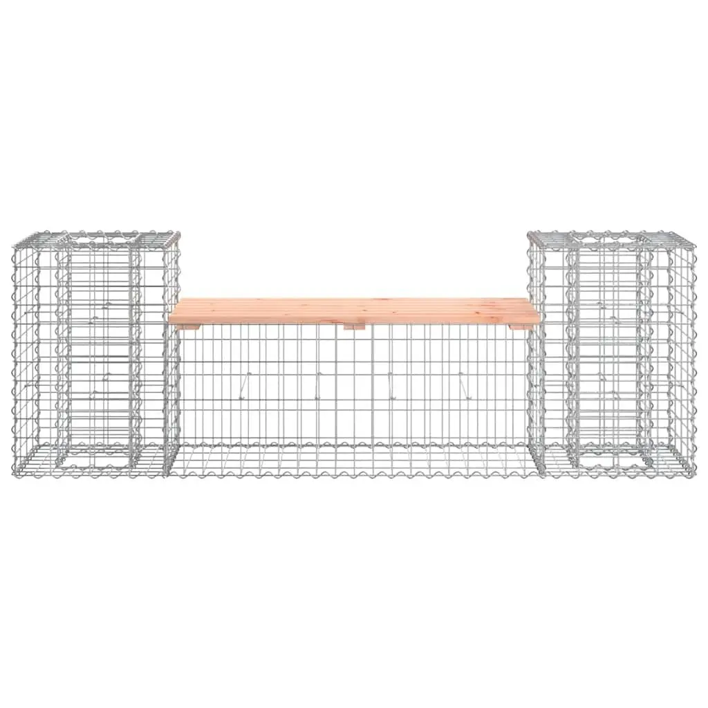 Outdoor Garden Bench Gabion Design Wooden Seating with Planter Boxes Patio
