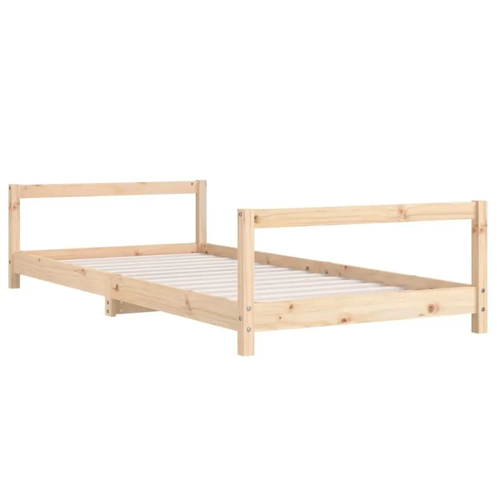 Solid Pine Wood Kids Bed Frame 90x190 cm Brown for Children Bedroom