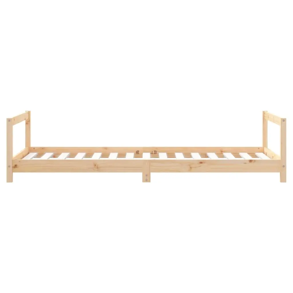 Solid Pine Wood Kids Bed Frame 90x190 cm Brown for Children Bedroom