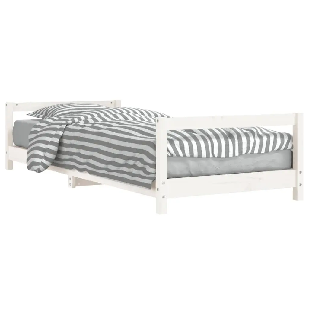 Kids Bed Frame White 90x190 cm Solid Pine Wood Toddler Single Sleeper