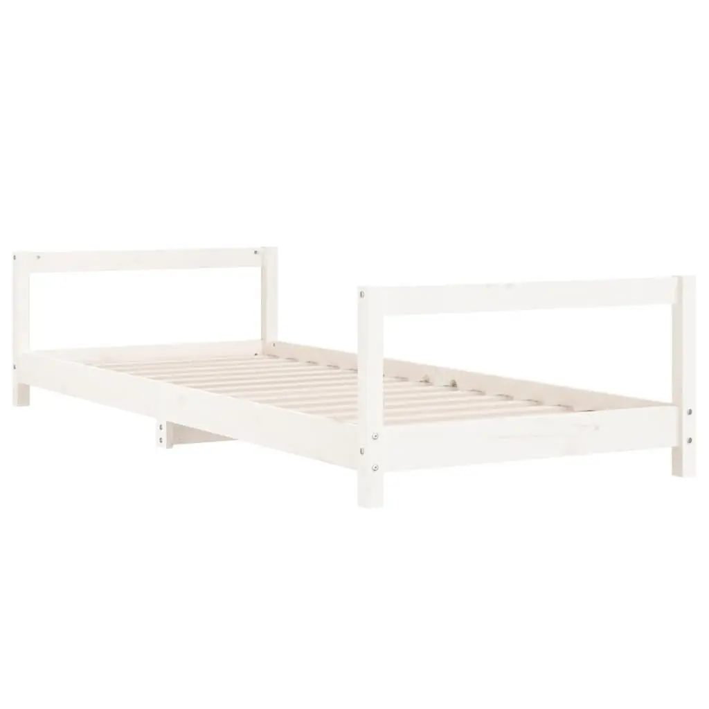 Kids Bed Frame White 90x190 cm Solid Pine Wood Toddler Single Sleeper