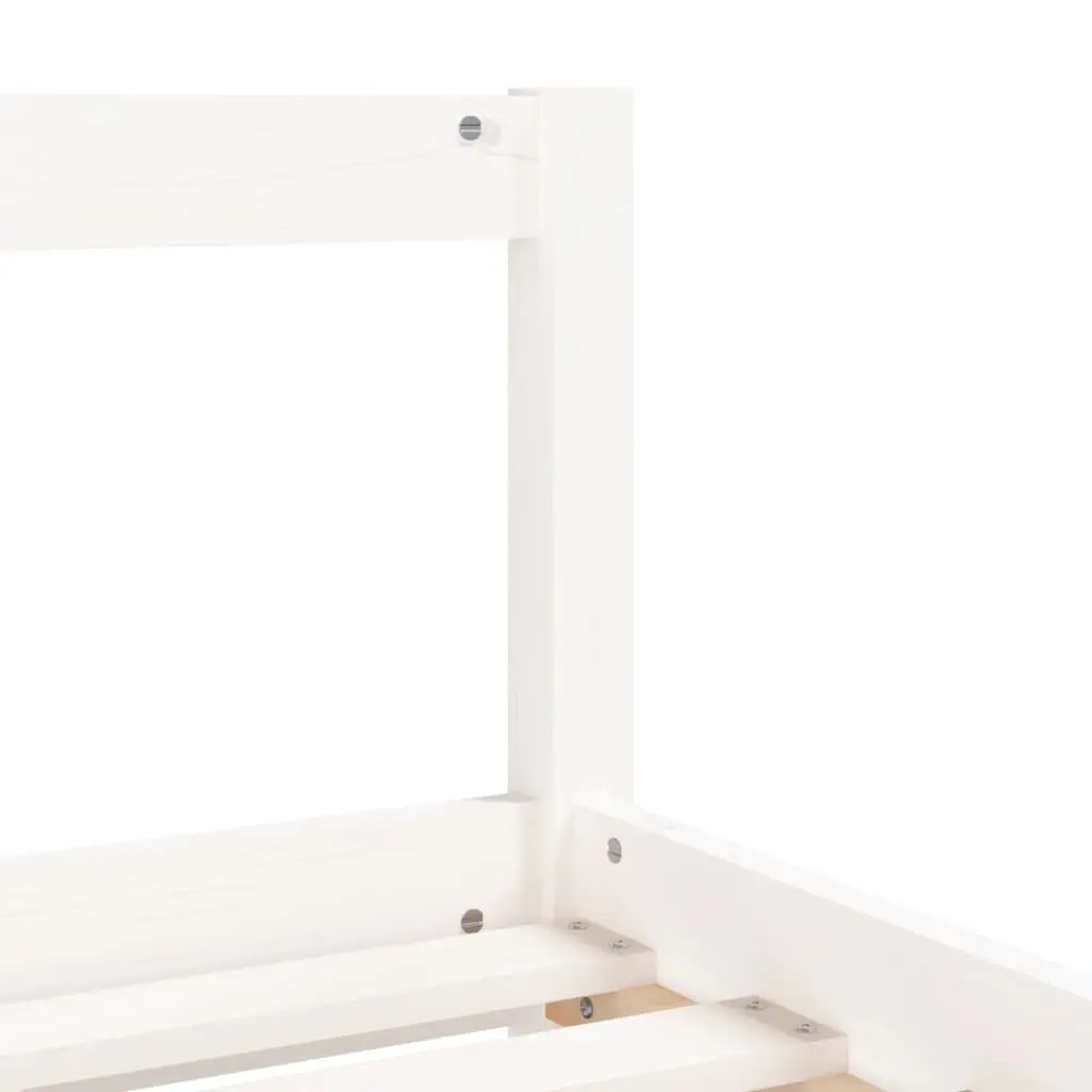 Kids Bed Frame with Storage Drawers 90x190 cm White Solid Wood