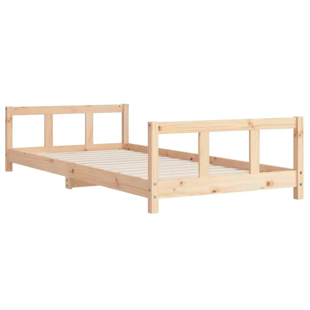 Kids Bed Frame Solid Wood Pine 90x190 cm Brown Single Toddler Bedroom