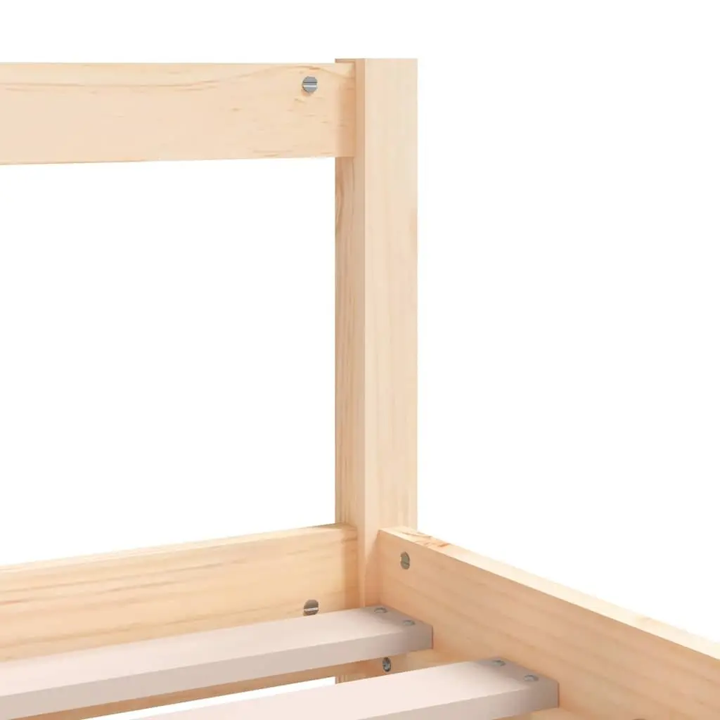 Kids Bed Frame Solid Wood Pine 90x190 cm Brown Single Toddler Bedroom