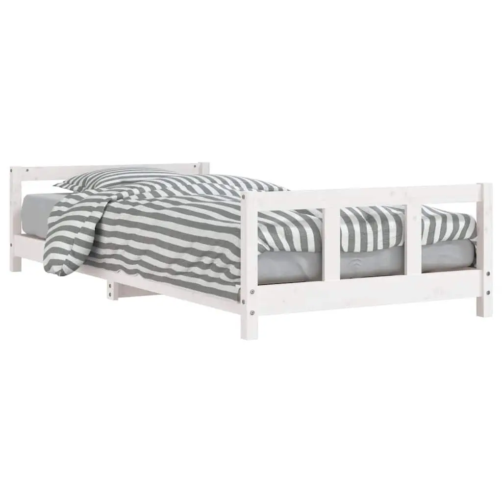 Kids Bed Frame White 90x190cm Single Wooden Slat Base