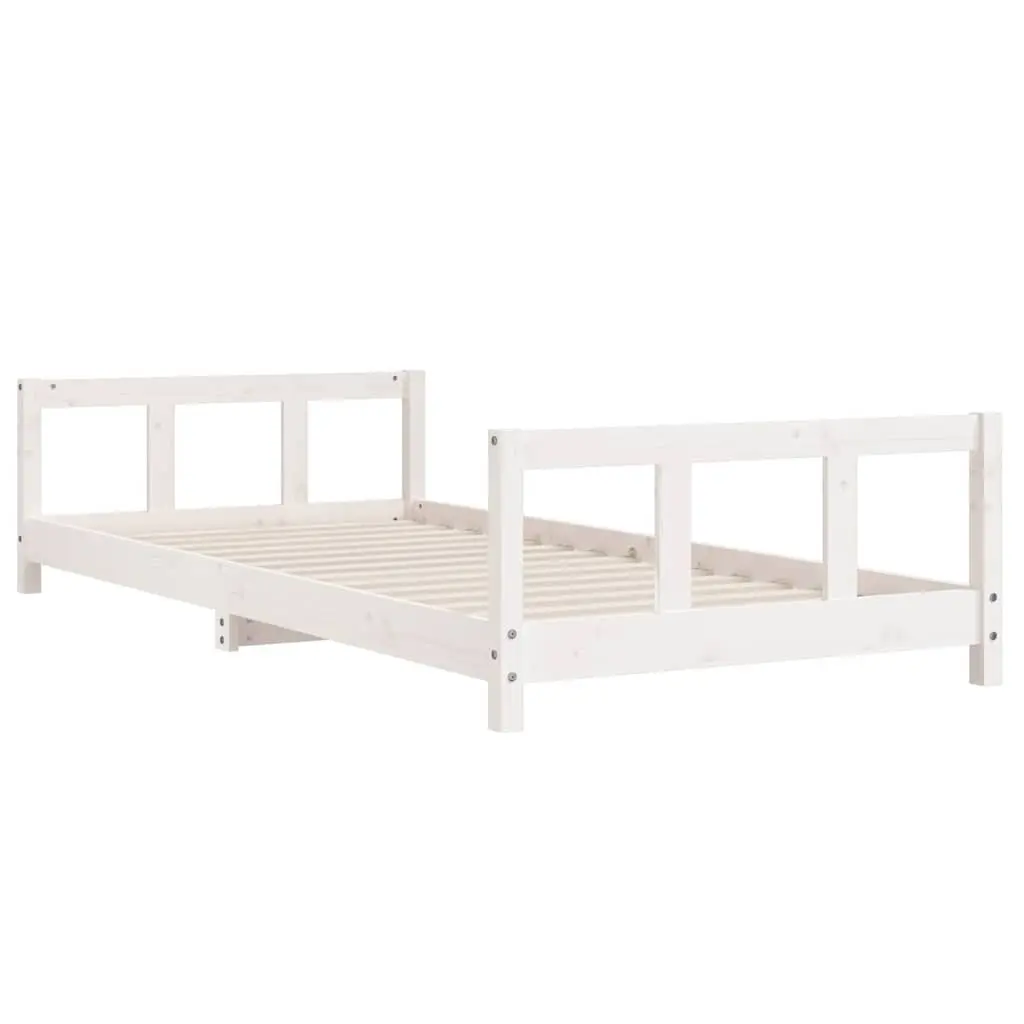 Kids Bed Frame White 90x190cm Single Wooden Slat Base
