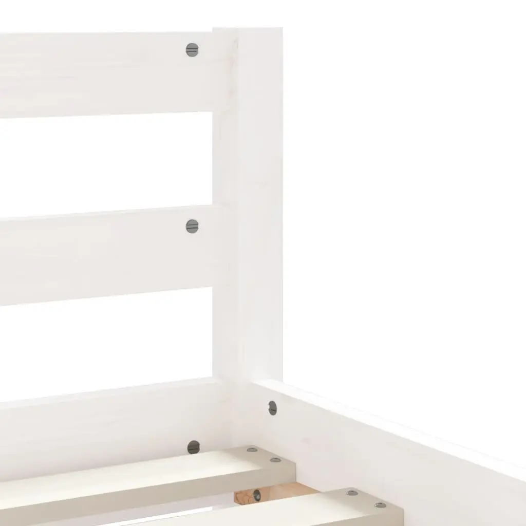 Kids Bed Frame with Storage Drawers White Single Toddler Wooden Slat Base