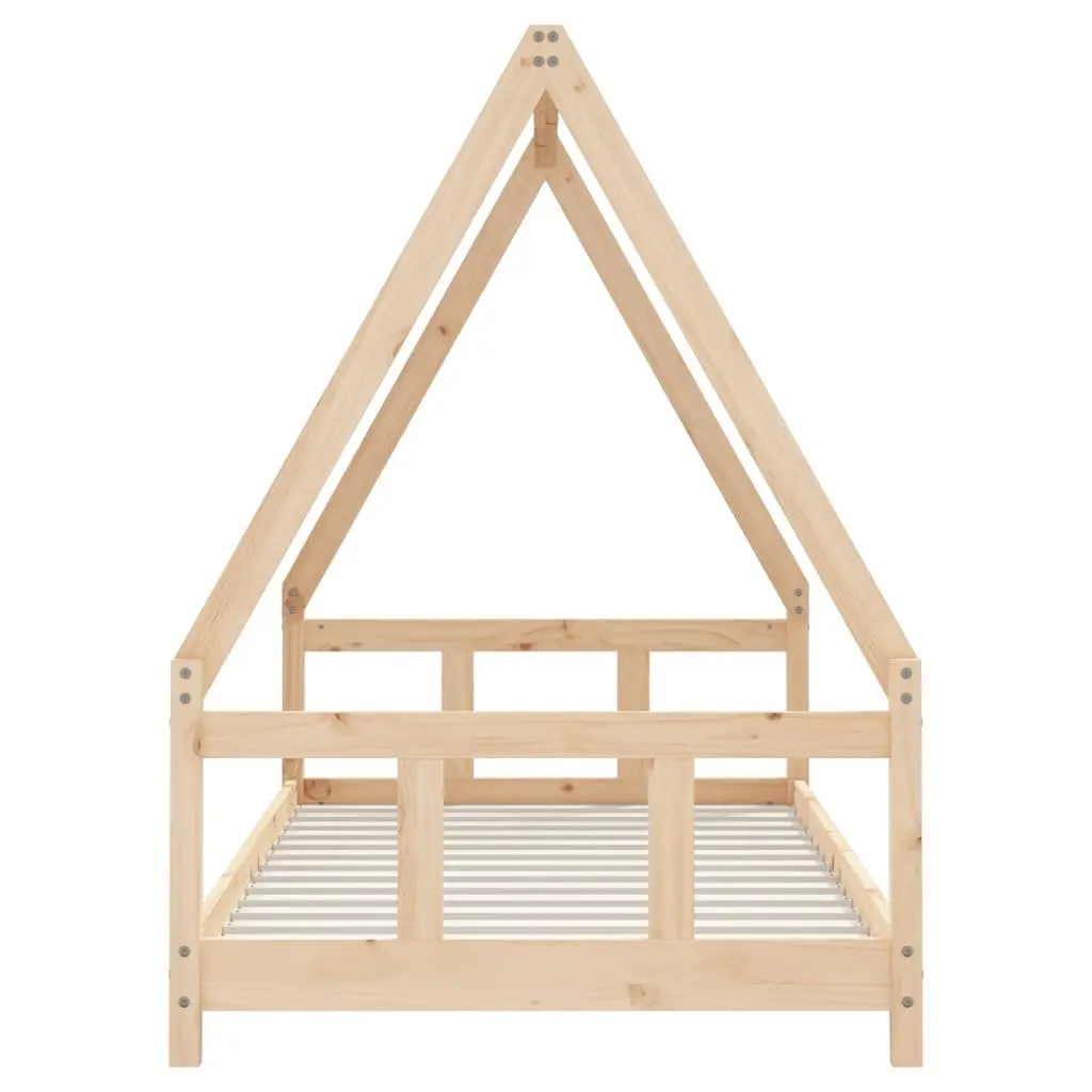 Kids Bed Frame 90x190 cm Solid Wood Pine House Design Low Profile Toddler