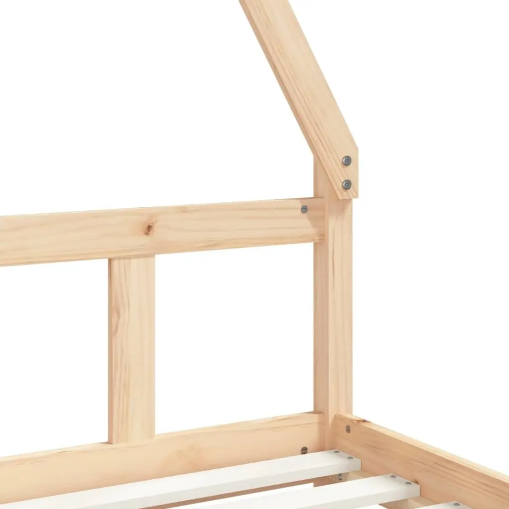Kids Bed Frame 90x190 cm Solid Wood Pine House Design Low Profile Toddler