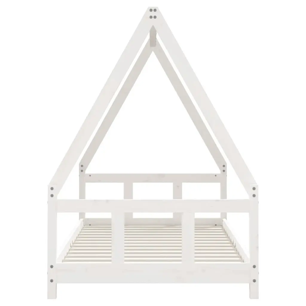 Kids Bed Frame White 90x190 cm Wooden Toddler House Design Low Height Bedroom