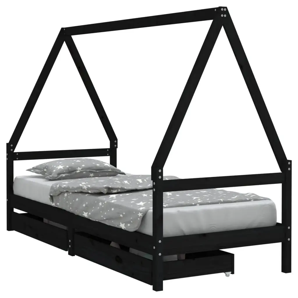 Kids Bed Frame with Storage Drawers