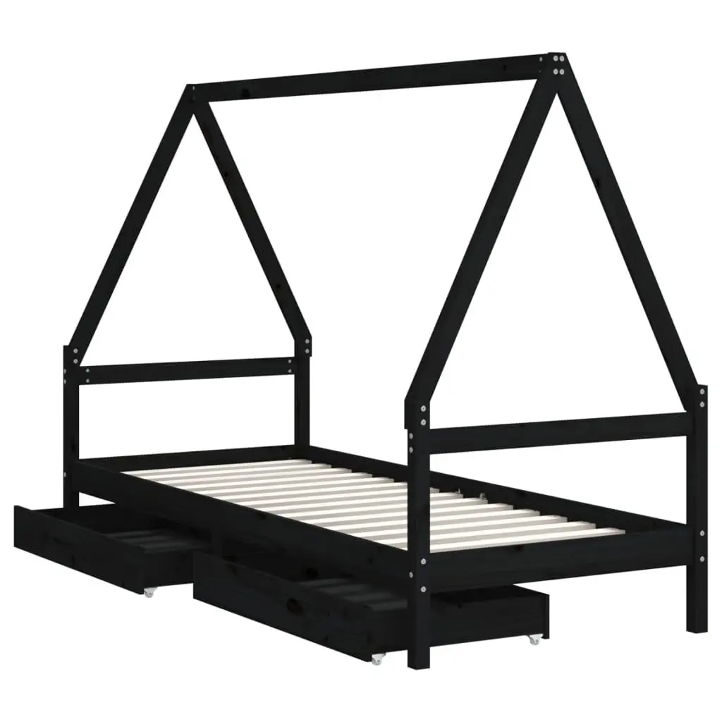 Kids Bed Frame with Storage Drawers