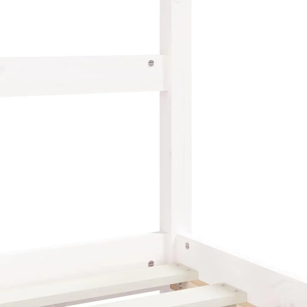 Kids Bed Frame White Canopy 90x190 cm Solid Wood Pine Toddler Single Bed