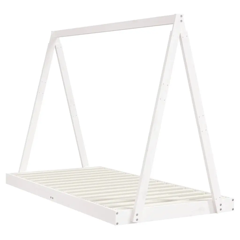 Kids Bed Frame White 90x190 cm Solid Pine Wood Toddler Single Bedroom Furniture