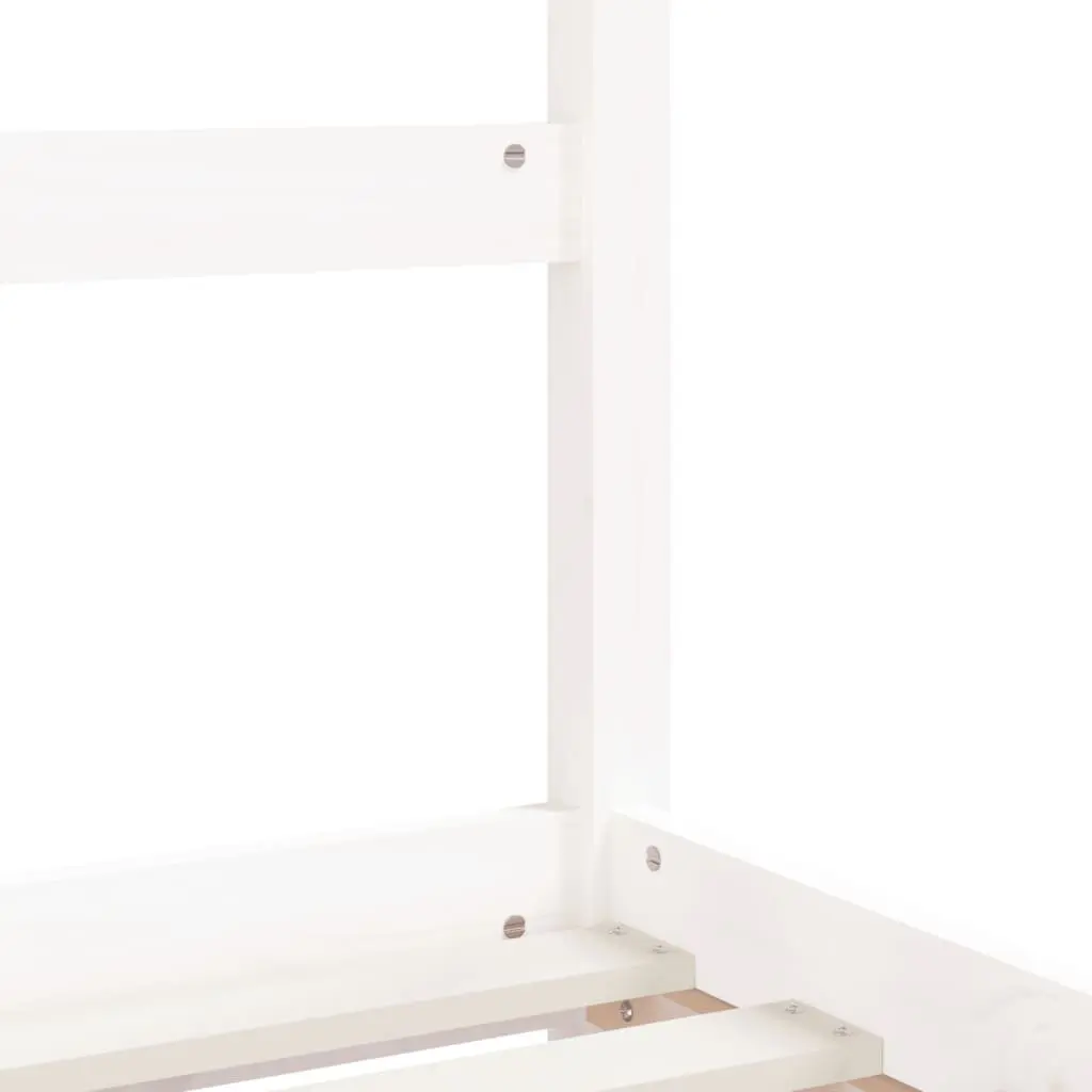 Kids Bed Frame House Bed 92x187cm White Solid Pine Wood Toddler Bedroom
