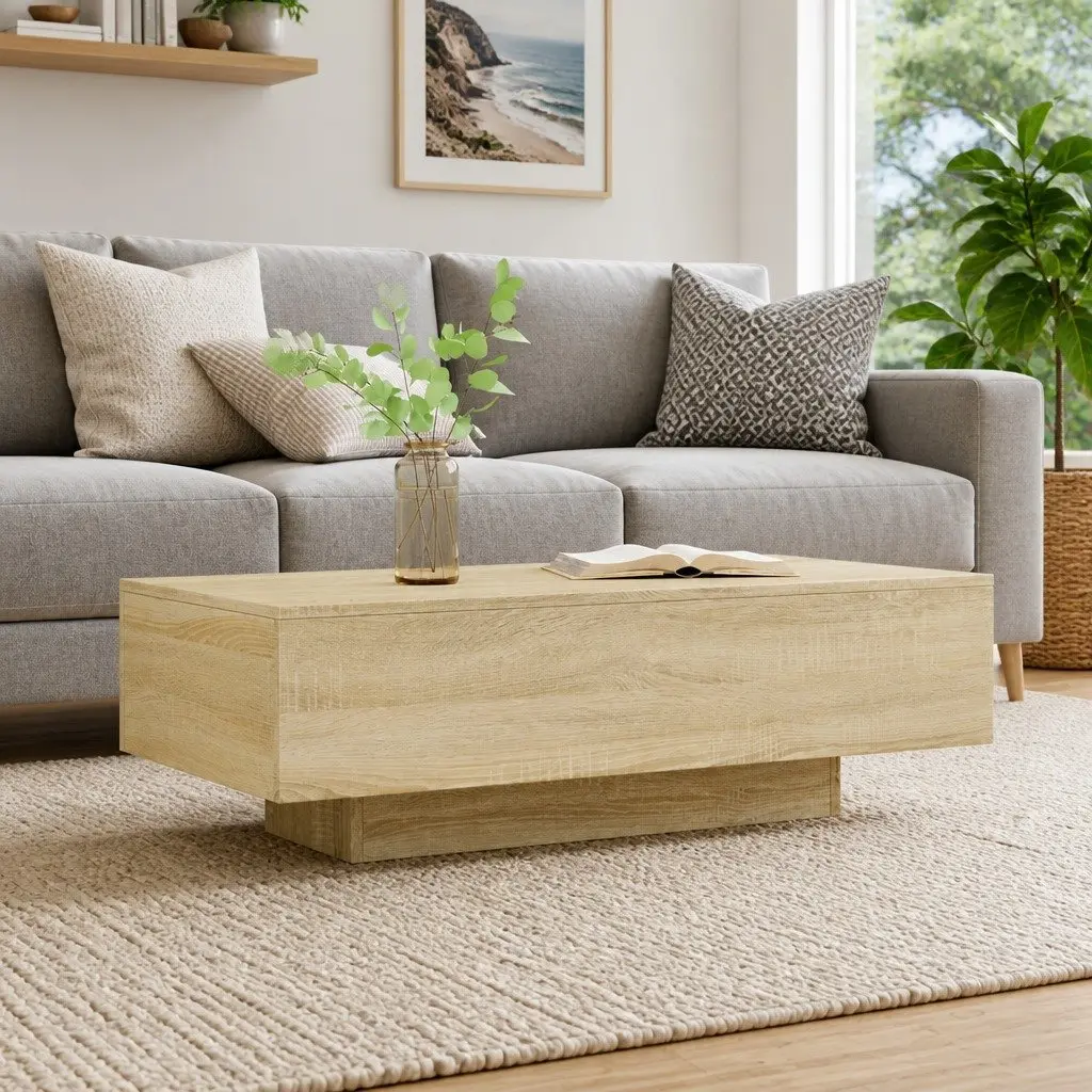 Coffee Table Living Room Use 100x49.5x31 cm Brown Sonoma Oak Engineered Wood