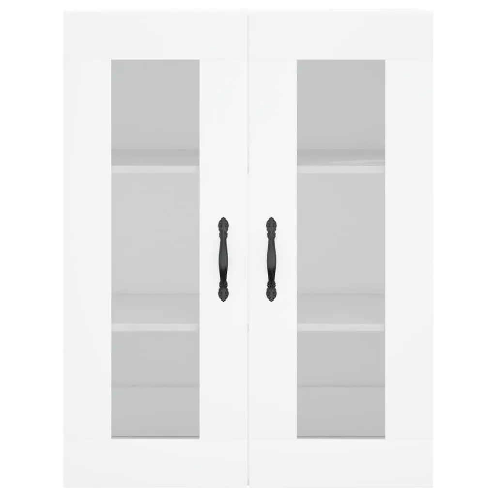 Wall Mounted Cabinet Storage White Engineered Wood 3 Compartment