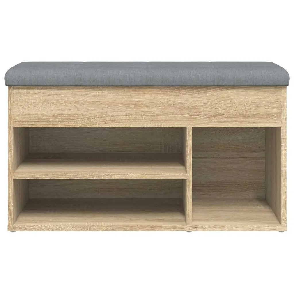 Shoe Bench Storage Organiser Padded Seat 82 x 32 x 45.5 cm Brown