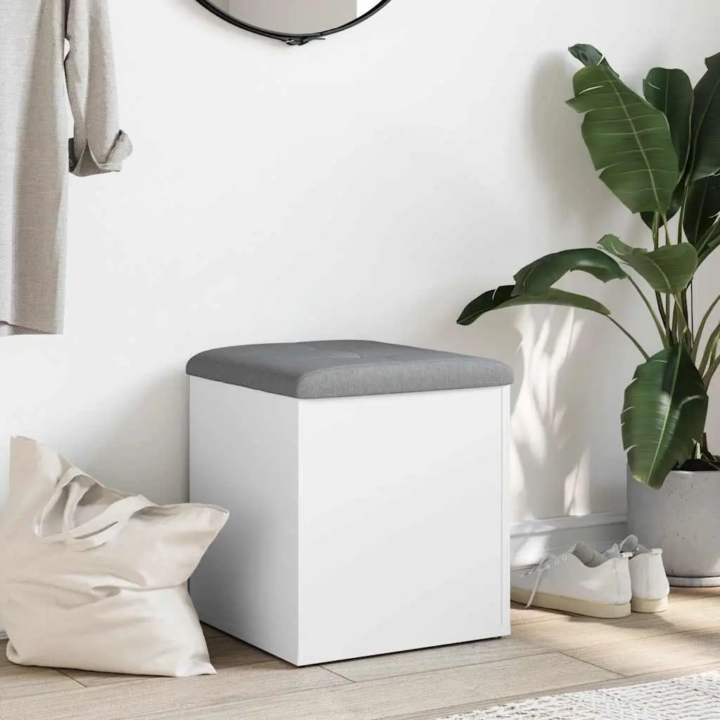 White Storage Bench