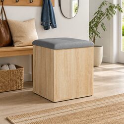 Practical and Stylish Sonoma Oak Storage Bench 42x42x45 cm
