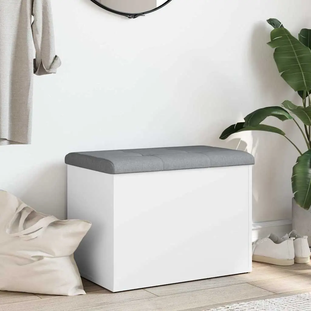 Storage Bench White Seating 62L x 42W x 45H cm