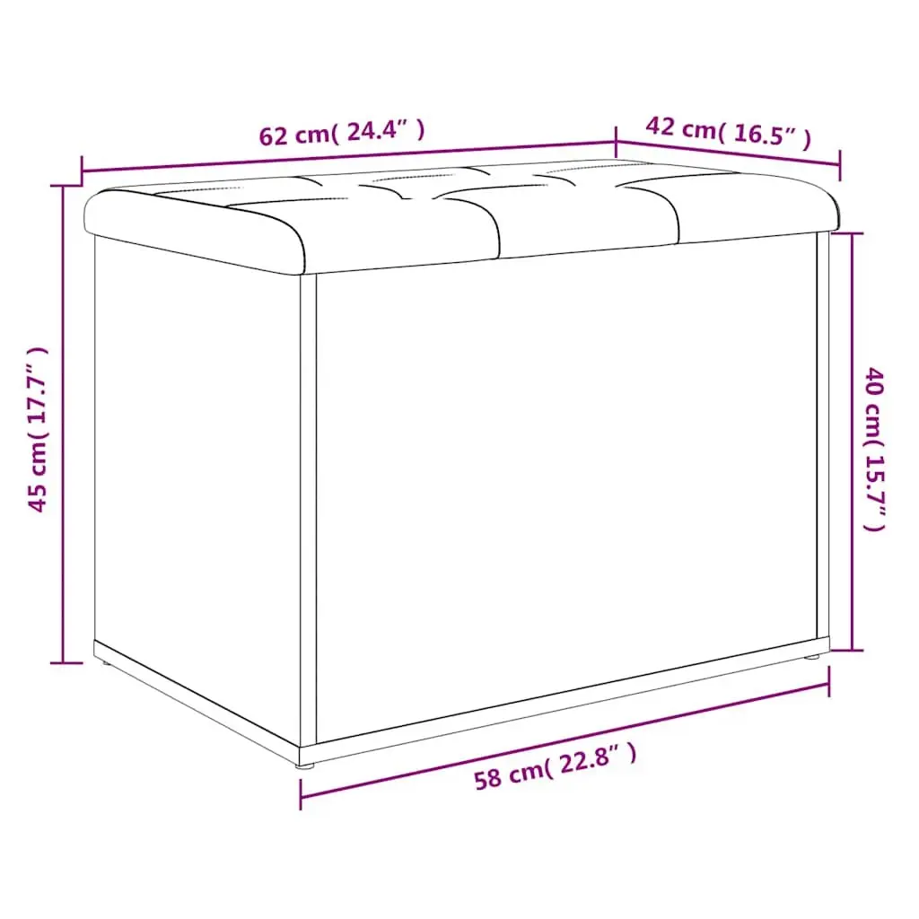 Storage Bench White Seating 62L x 42W x 45H cm