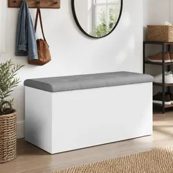 Reliable White Storage Bench with Comfort and Convenience