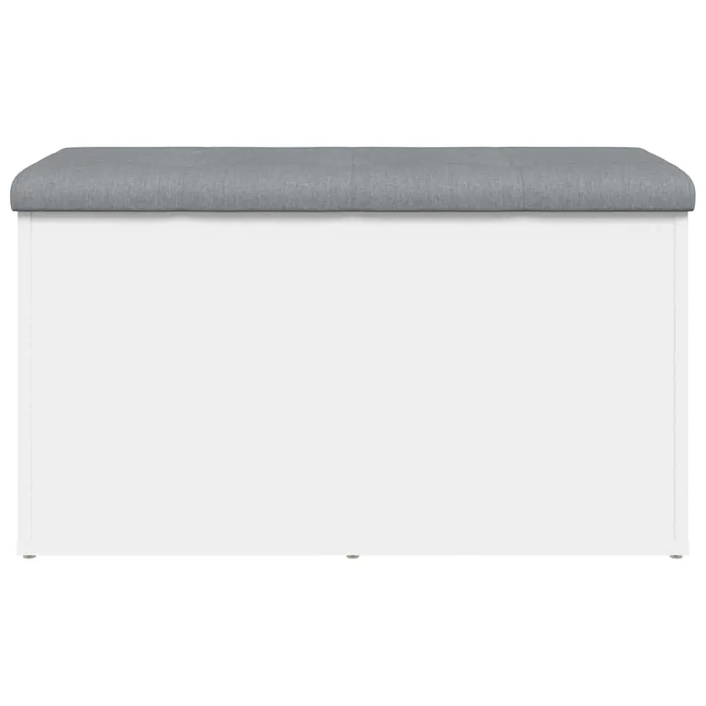 Storage Bench White Padded Seat 82x42x45 cm Hinged Lid
